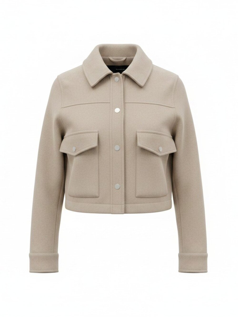 Zara Cropped Brushed Wool-Look Cargo Jacket, Size XS
